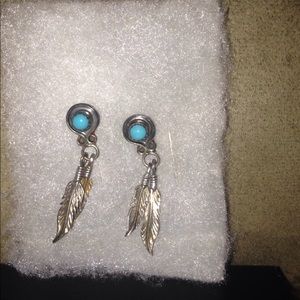 Dream catcher feather earrings